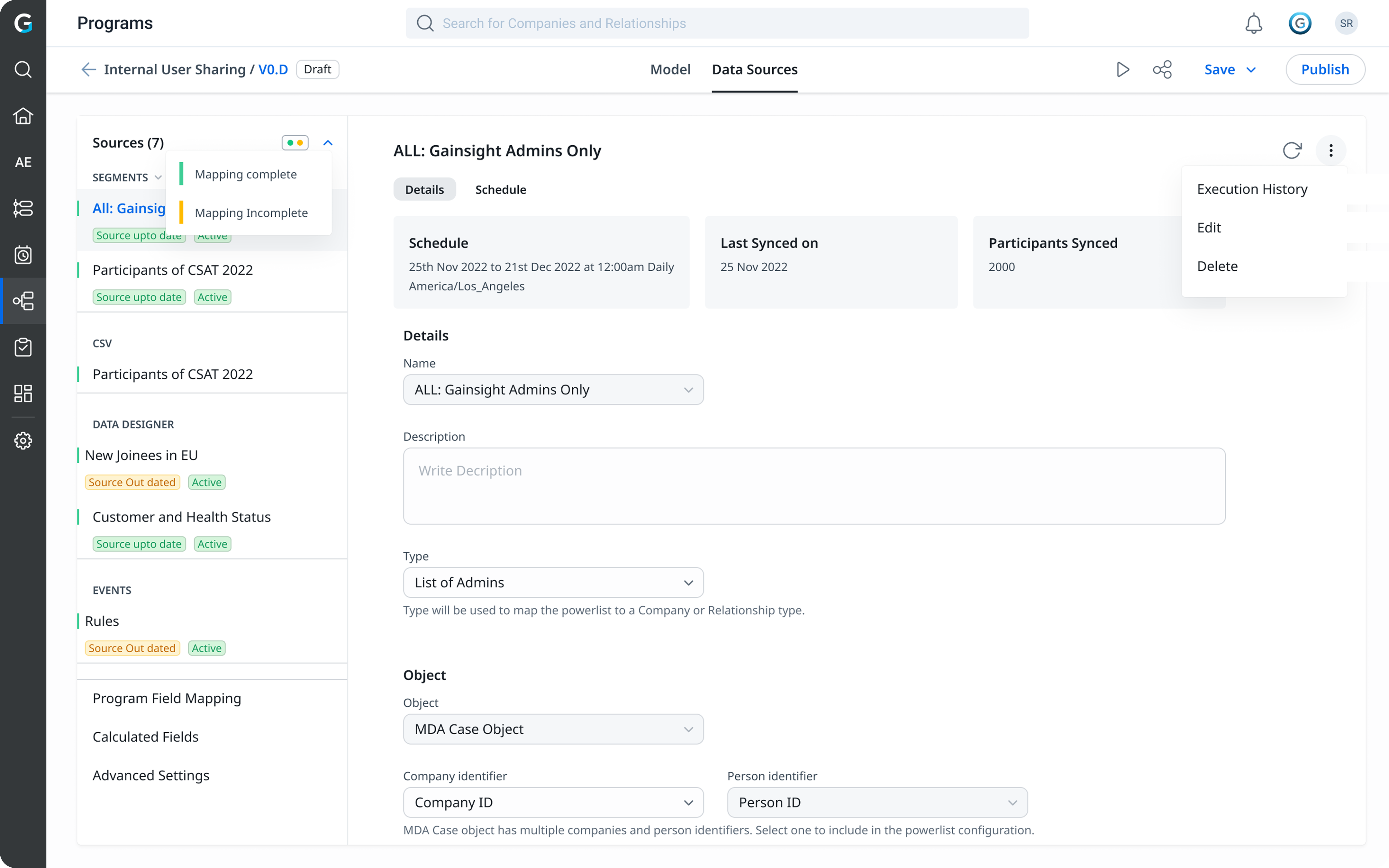 Form-based setup exploration