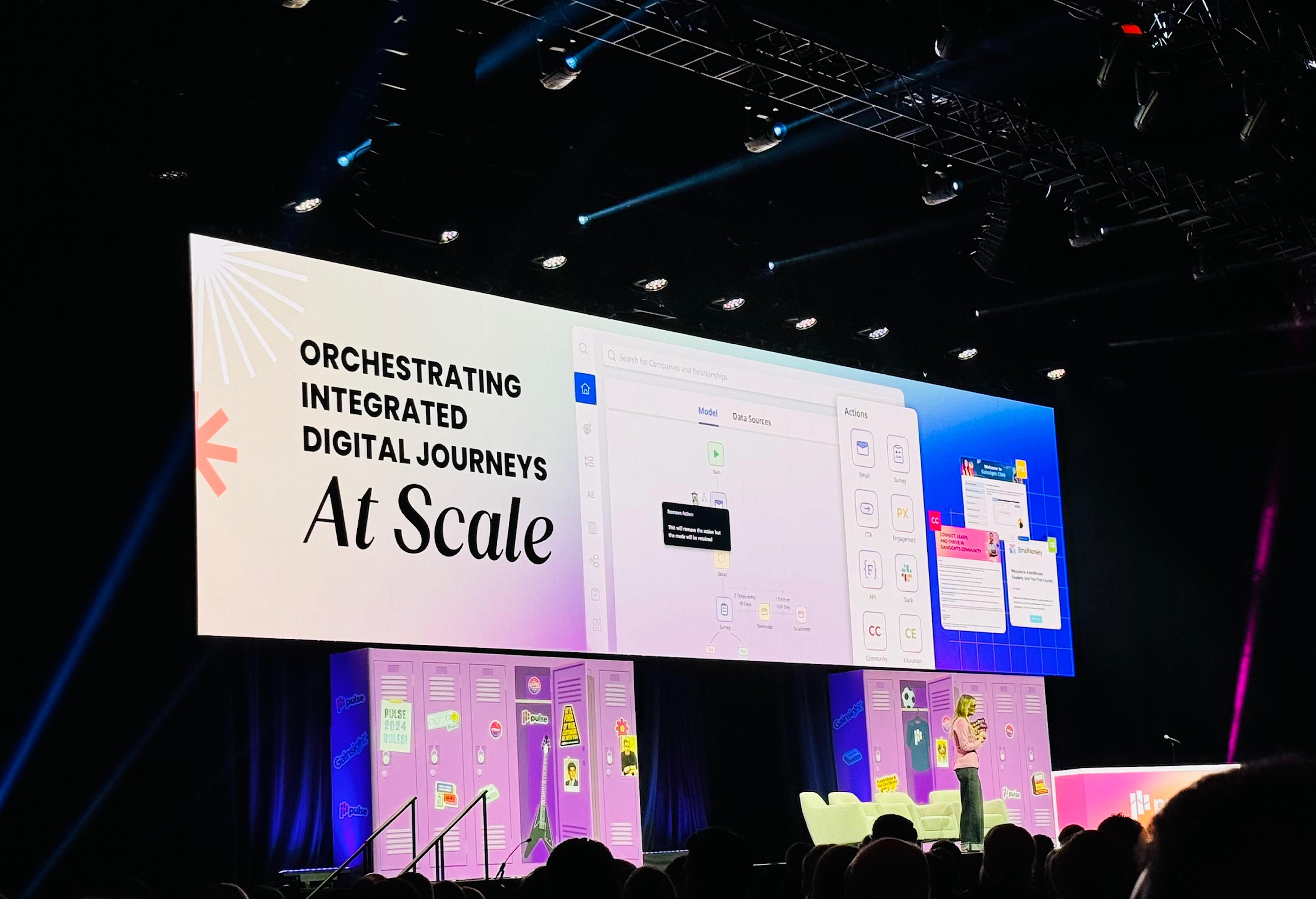 Journey Orchestrator featured on the main stage at Pulse 2024, under the title 'Orchestrating Integrated Digital Journeys At Scale'
