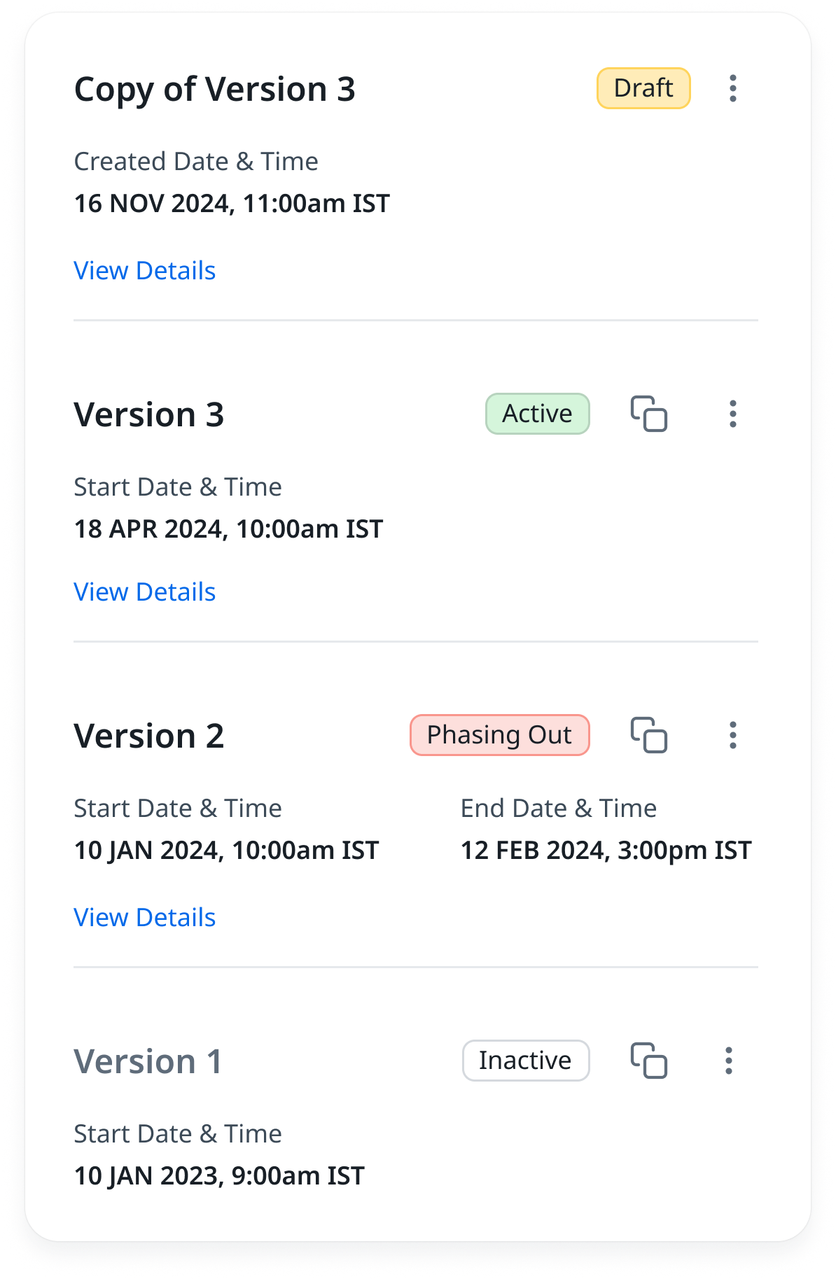 Program version history